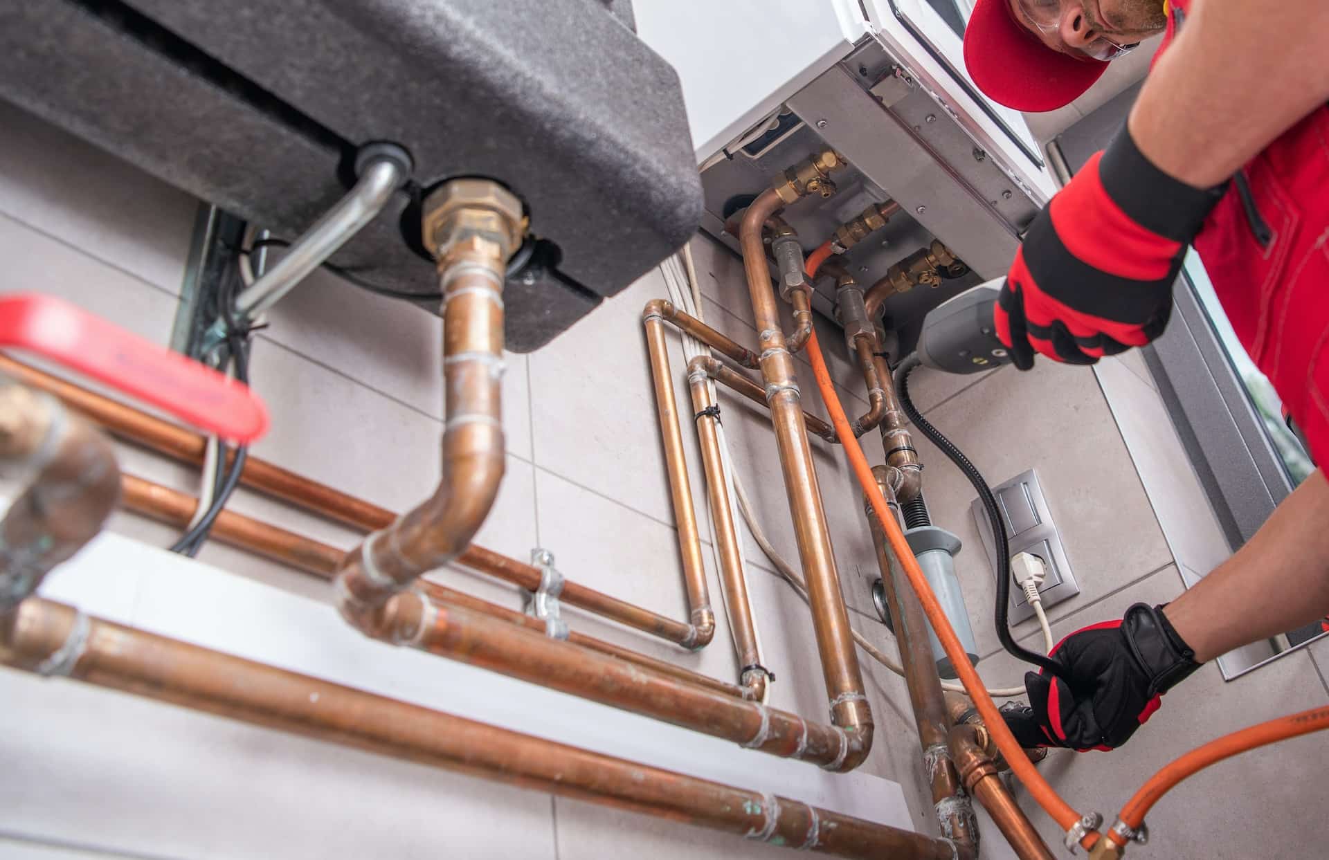 professional checking heating system
